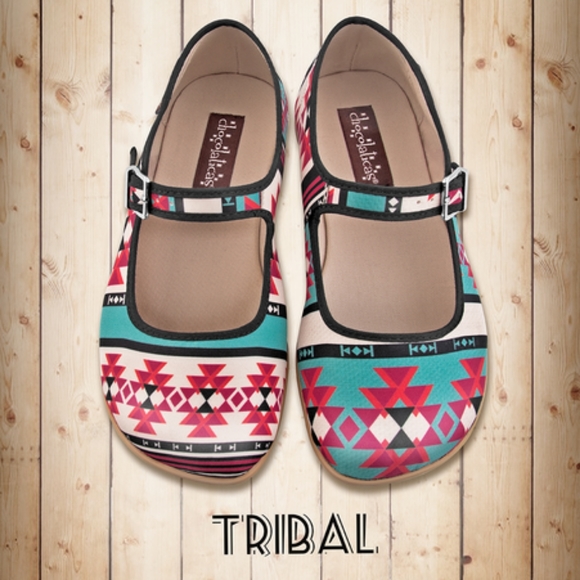 SOLD Chocolaticas Tribal Women's Mary Jane Flat | Hot chocolate design size 37uk - Picture 1 of 4